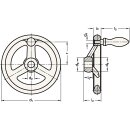 Handrad GN 950 b 22mm d1 200mm d2 20mm GANTER