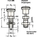 Rastbolzen GN 817 d1 16mm d2 M24 x 2mm l1 20mm Stahl,o.Rastsperre,m.Kontermutter