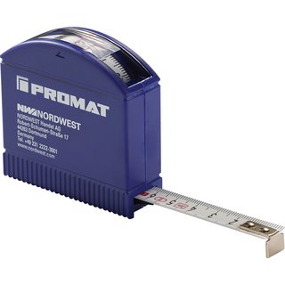 Taschenrollbandma L.3m B.13mm mm/cm EG II Ku.Sichtfenster PROMAT