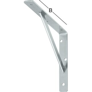 Stegkonsole L.300mm H.200mm B.30mm S.4mm verz.Trgf.300kg VORMANN