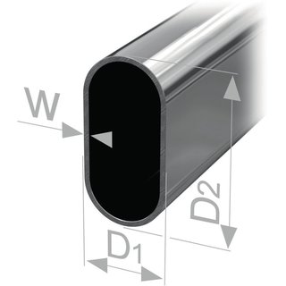 Ovalschrankrohr nahtl.geschw.STA verchr.H.30mm B.15mm Wandst.1mm 2500mm PG