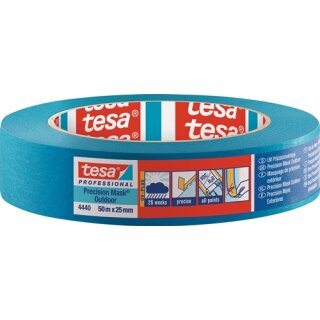 Präzisionskrepp 4440 Außen UV PLUS glatt blau L.50m B.25mm Rl.TESA