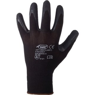 Handschuhe Finegrip Gr.9 schwarz EN 388 PSA II Nyl.m.Schrumpf-Latex STRONGHAND