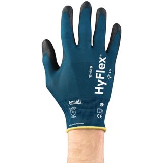 Handschuhe HyFlex® 11-616 Gr.8 grünblau/schwarz EN 388:2016 PSA II 12 PA