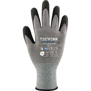 Handschuhe FlexN Gr.10 grau/schwarz EN 388 PSA II TECWERK