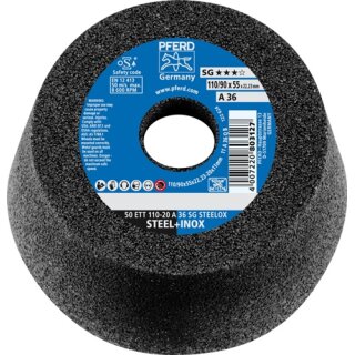 Schleiftopf ETT SG STEELOX 110/55mm INOX u.STA 36 Bohr.22,23mm PFERD