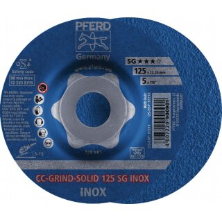 Schleifscheibe CC-GRIND-SOLID SG INOX D125xSmm gekr.INOX PFERD