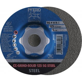 Schleifscheibe CC-GRIND-SOLID SG STEEL D125xSmm gekr.STA Bohr.22,23mm PFERD