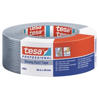 Gewebeband Allzweck duct tape 4662 mattsilber L.50m B.48mm Rl.TESA