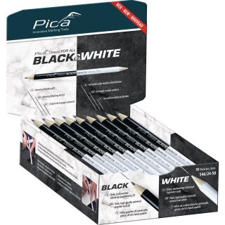 Markierstift Classic FOR ALL Black&White L.24cm 2B beids.gespitzt PICA