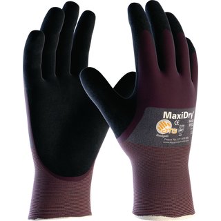 Handschuhe MaxiDry 56-425 Gr.9 lila/schwarz Nyl.EN 388 PSA II ATG