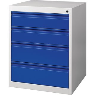 Schubladenschrank BK 600 H800xB600xT600mm grau/blau 4 Schubl.Einfachauszug