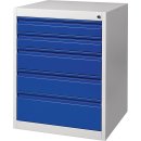 Schubladenschrank BK 600 H800xB600xT600mm grau/blau 5...