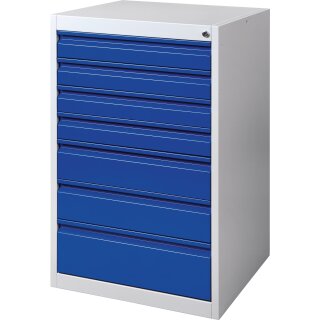 Schubladenschrank BK 600 H1000xB600xT600mm grau/blau 7 Schubl.Einfachauszug