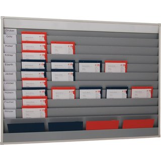 Planungstafel H1282xB1580xT78mm 10 Schienen grau