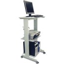 PC-Arbeitstisch H1180xB600xT500mm lichtgrau fahrbar