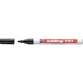 Lackmarker 751 schwarz Strich-B.1-2mm Rundspitze EDDING