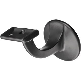 Handlaufträger 3508 Alu.ku.-besch.schwarz D.Wandplatte 56mm ger.Auflage HERMETA